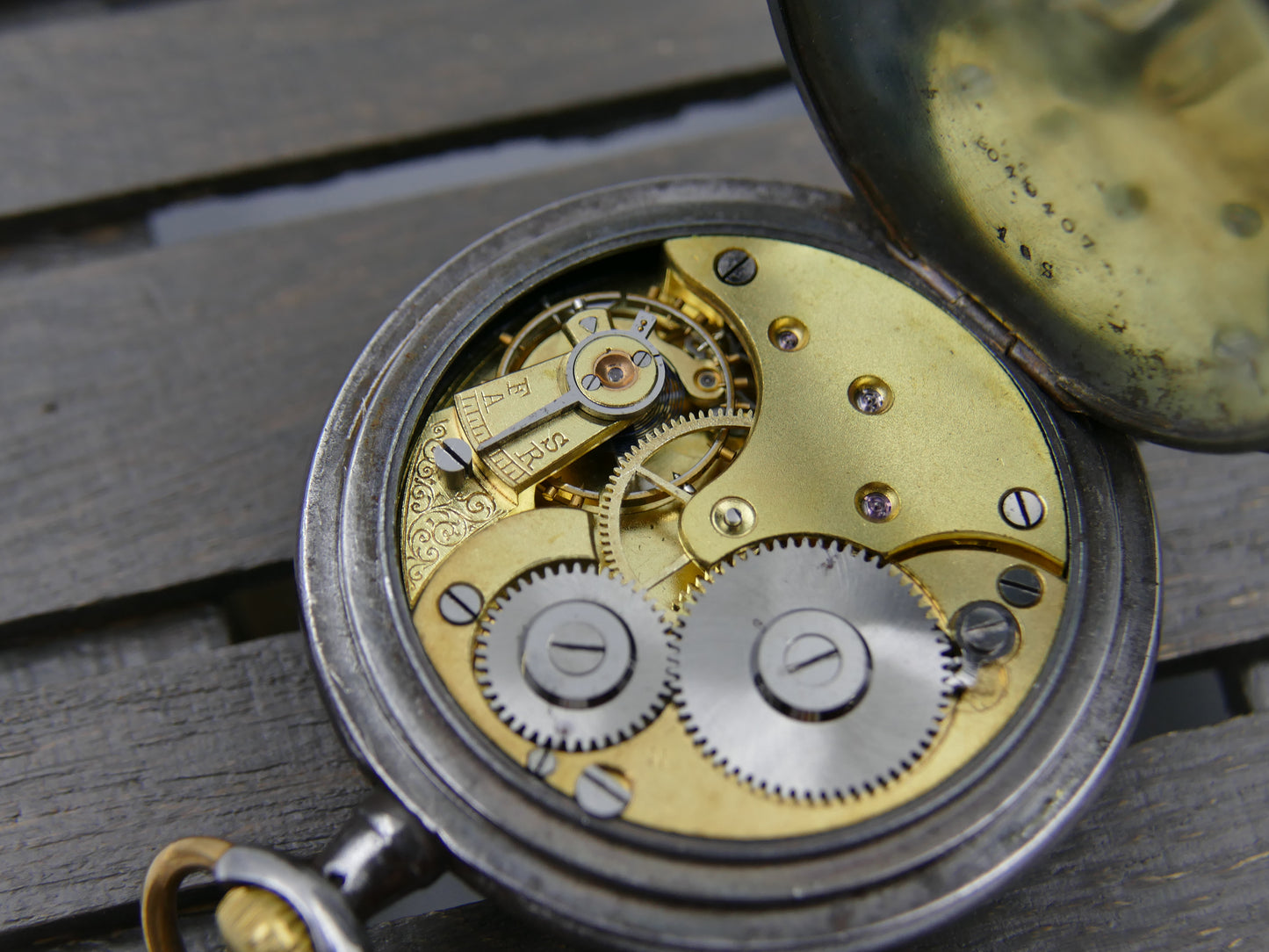 10’s vintage pocket gousset watch Omega gun metal 18’’’ serviced