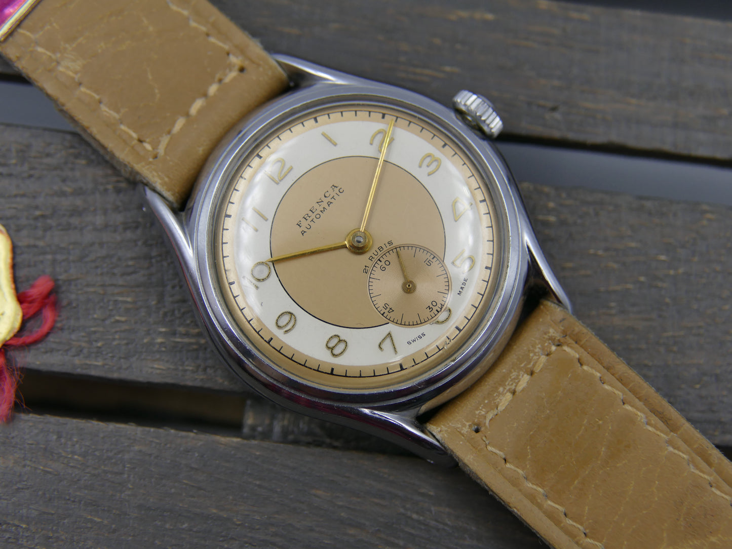 40's vintage watch mens swiss FRENCA buser freres automatic N.O.S