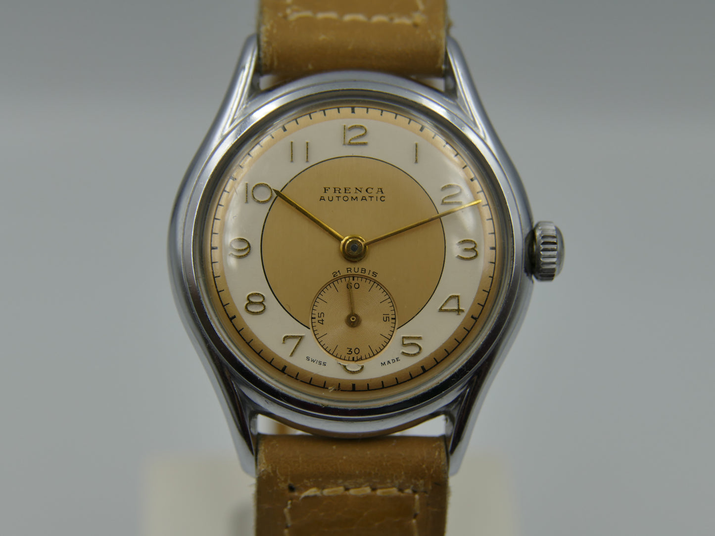 40's vintage watch mens swiss FRENCA buser freres automatic N.O.S