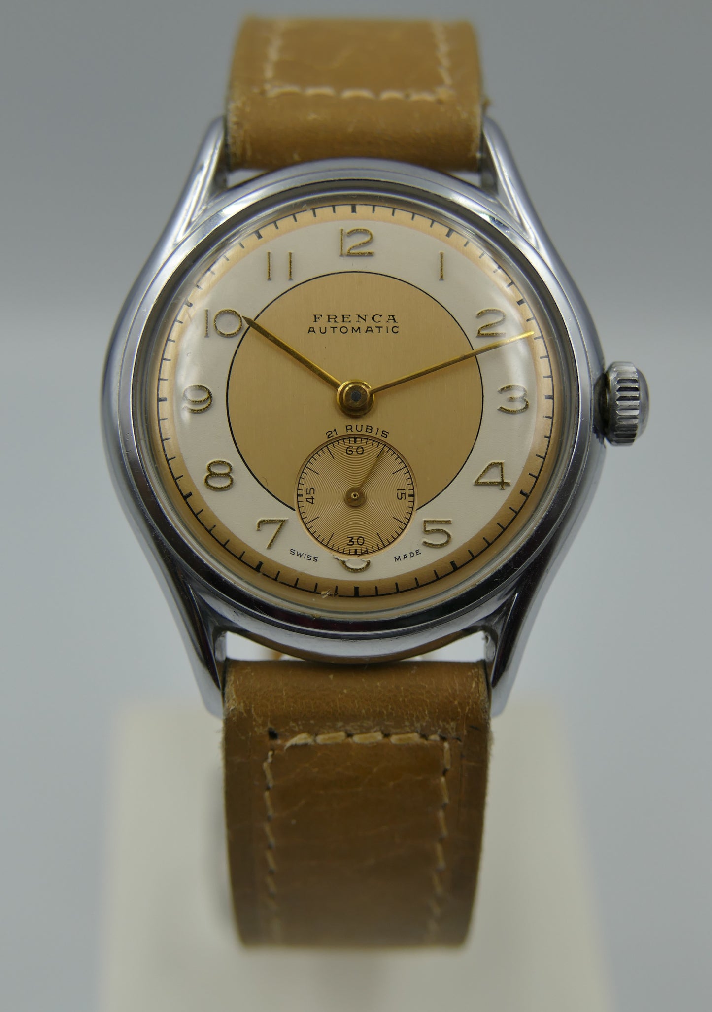 40's vintage watch mens swiss FRENCA buser freres automatic N.O.S