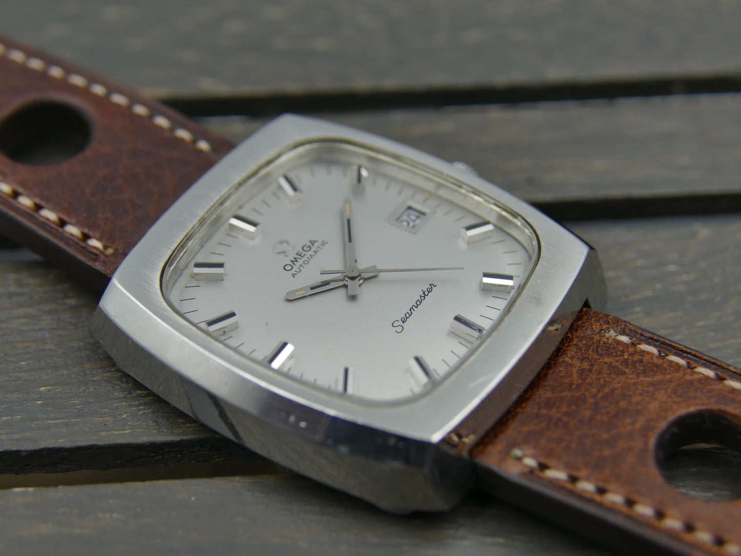 70s vintage watch mens Omega Seamaster ref. 166.0138 automatic 1012 Big Square tv