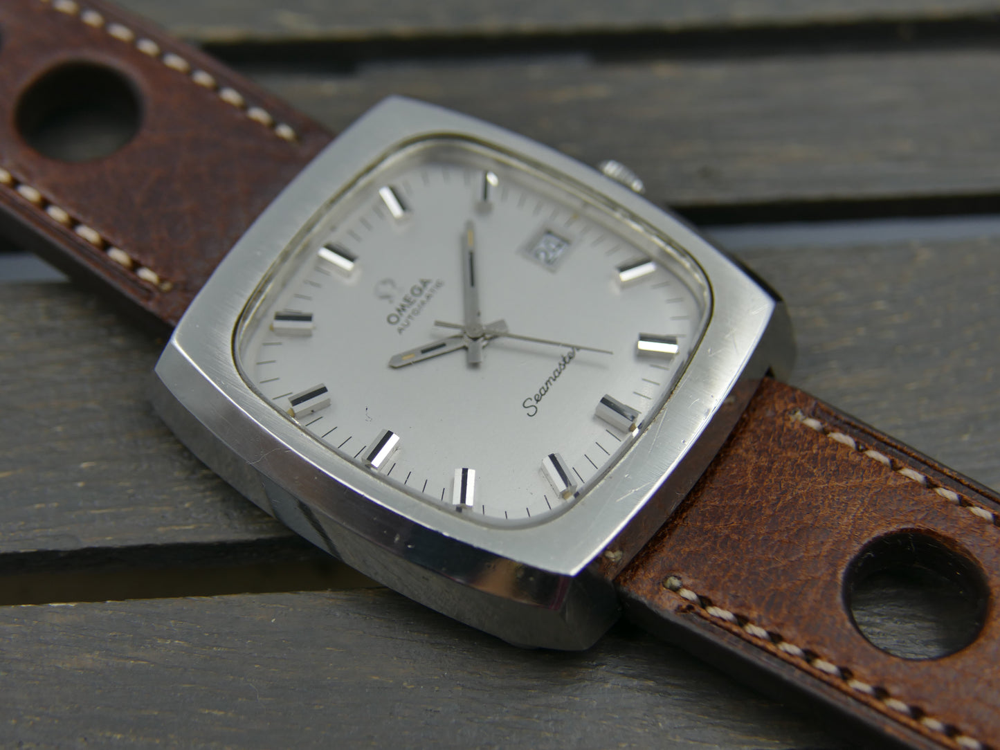 70s vintage watch mens Omega Seamaster ref. 166.0138 automatic 1012 Big Square tv