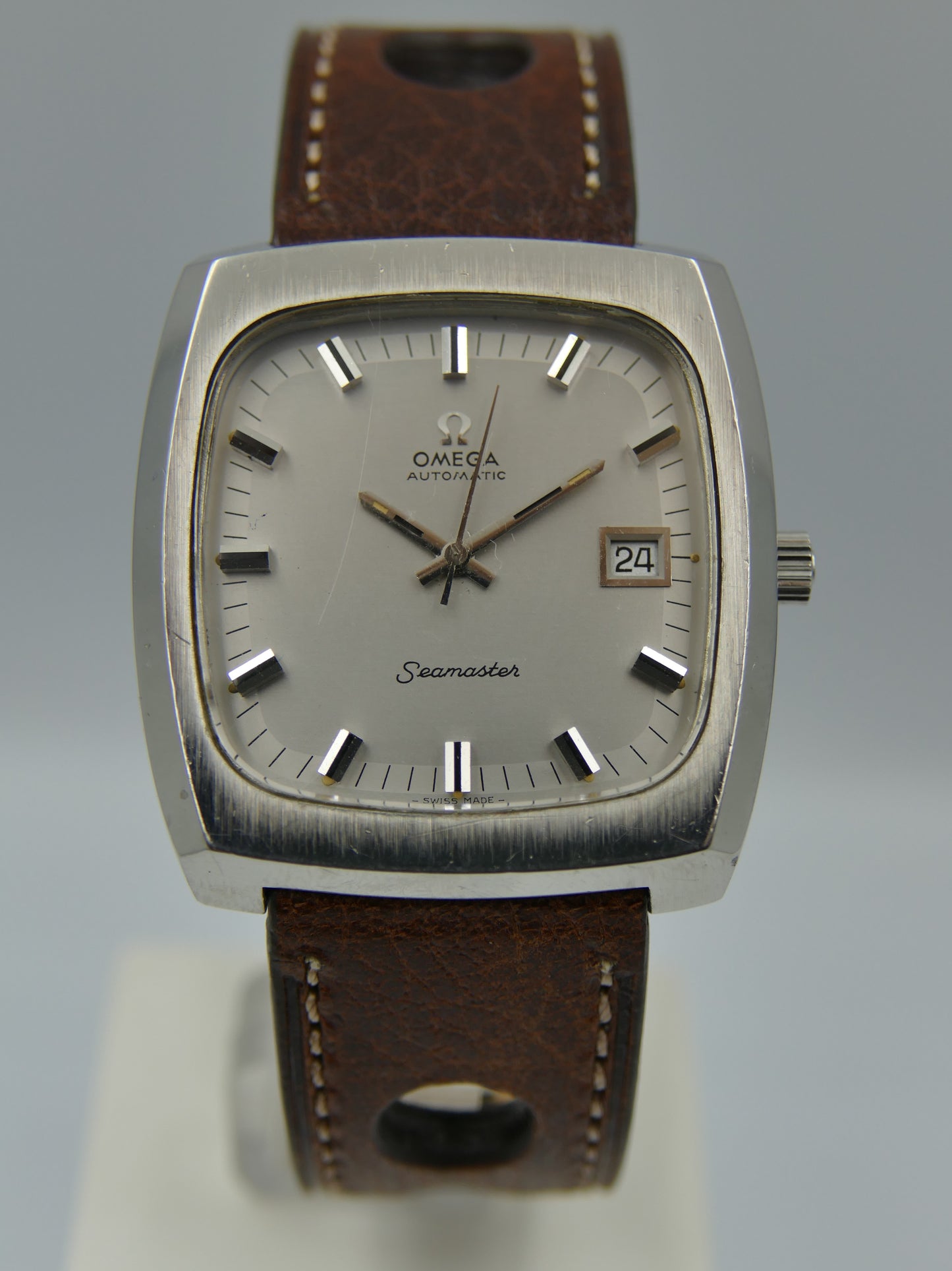 70s vintage watch mens Omega Seamaster ref. 166.0138 automatic 1012 Big Square tv