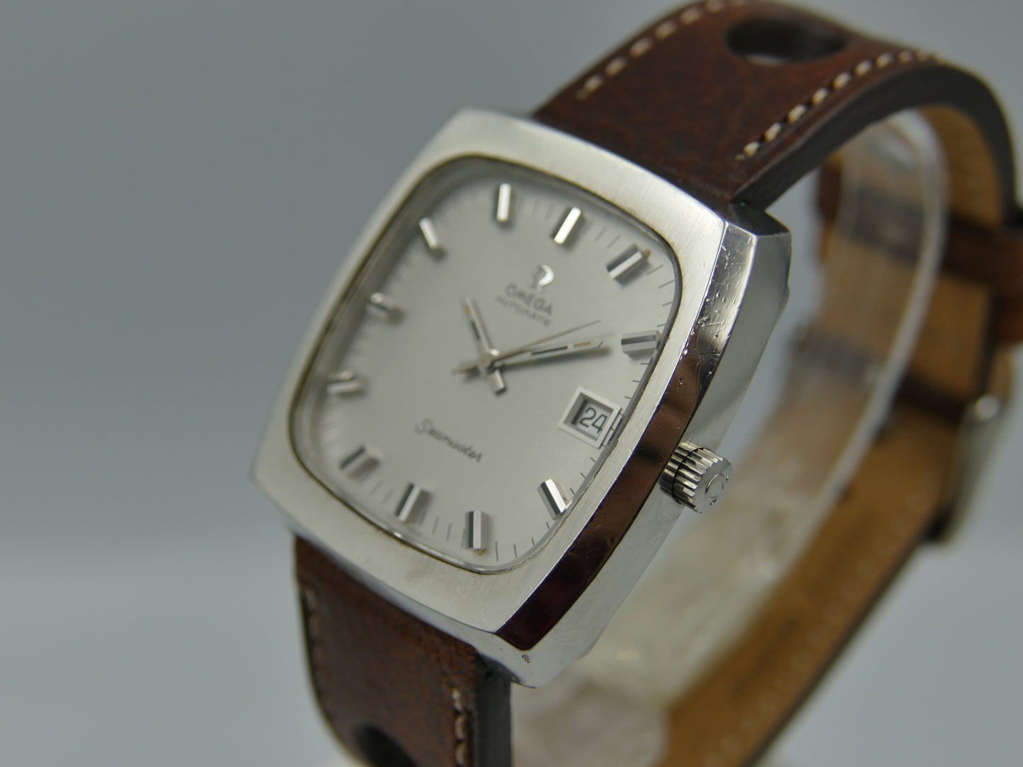 70s vintage watch mens Omega Seamaster ref. 166.0138 automatic 1012 Big Square tv