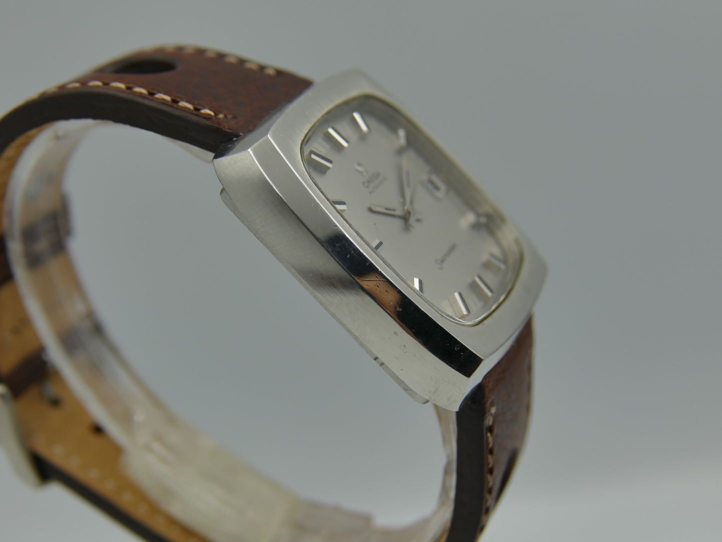 70s vintage watch mens Omega Seamaster ref. 166.0138 automatic 1012 Big Square tv