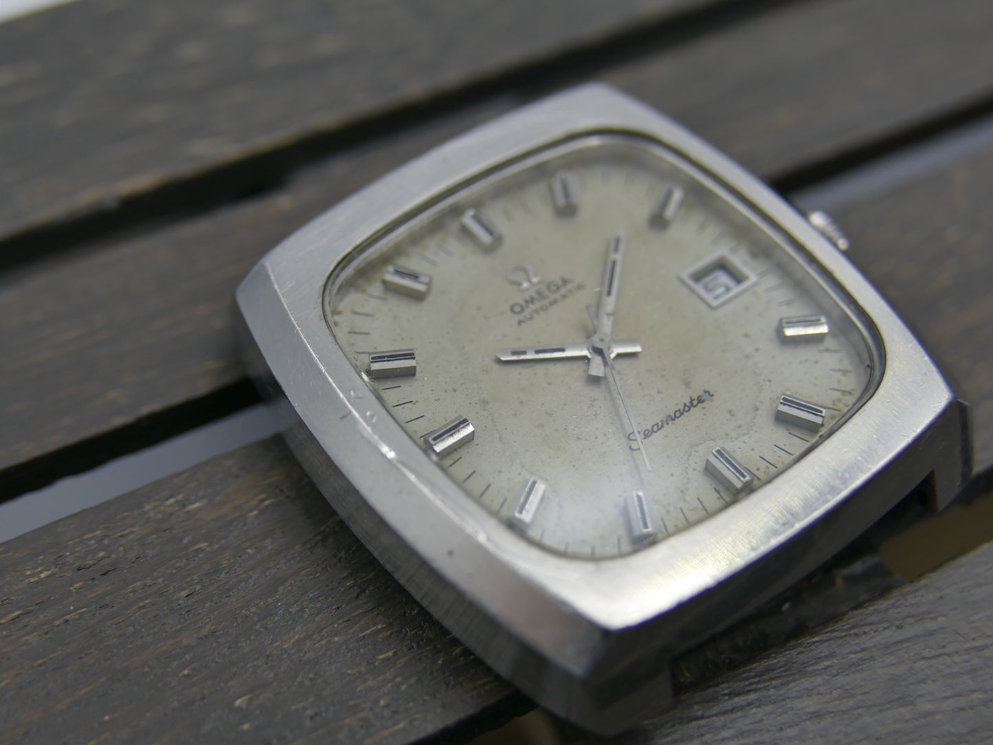 70s vintage watch mens Omega Seamaster ref. 166.0138 automatic 1012 Big Square tv