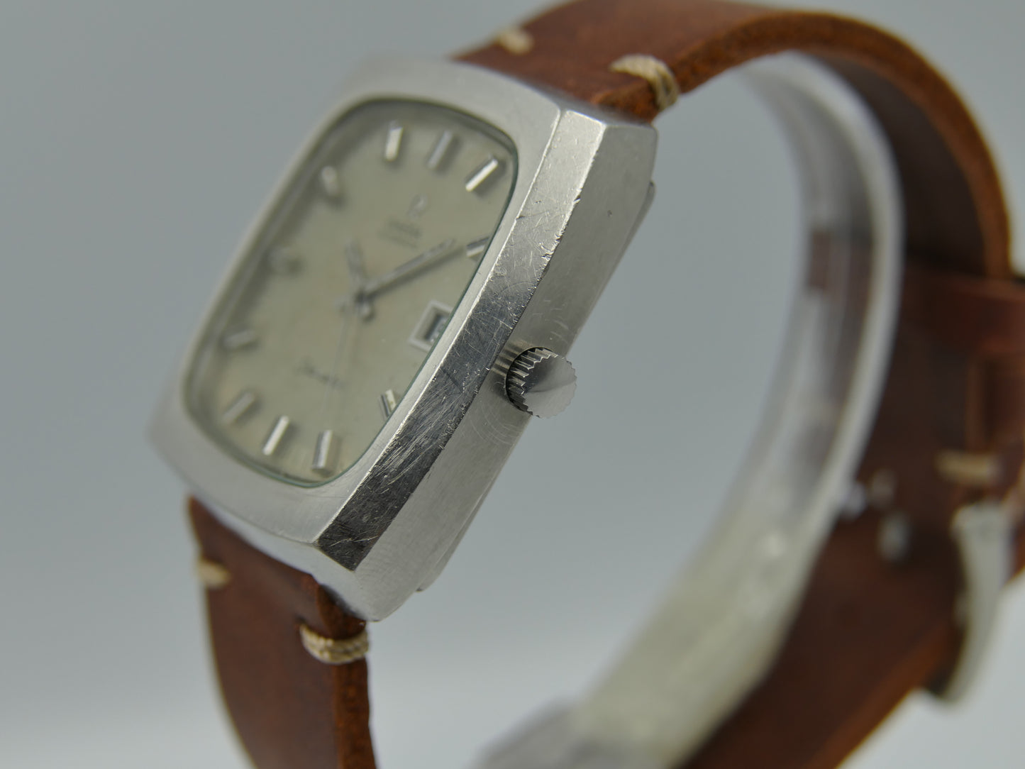 70s vintage watch mens Omega Seamaster ref. 166.0138 automatic 1012 Big Square tv