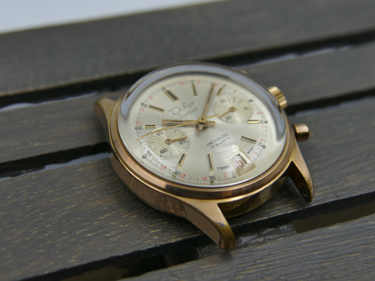 70s vintage watch mens Difor Suisse Chronograph Valjoux 7734 ref. 66.41.52