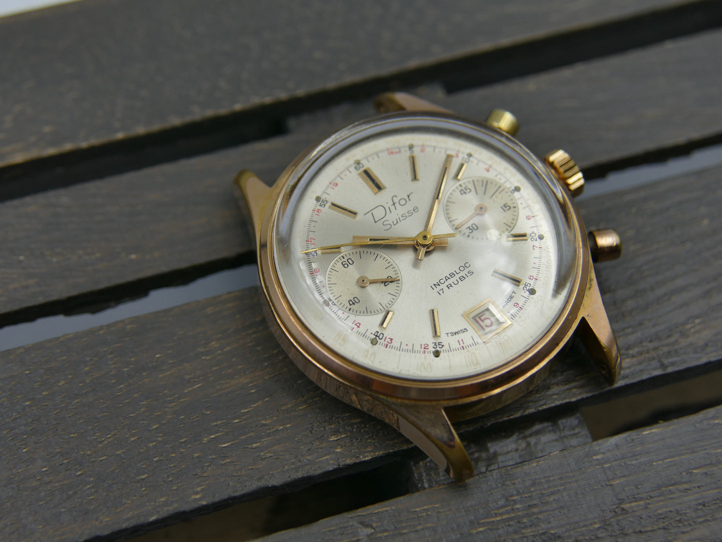 70s vintage watch mens Difor Suisse Chronograph Valjoux 7734 ref. 66.41.52
