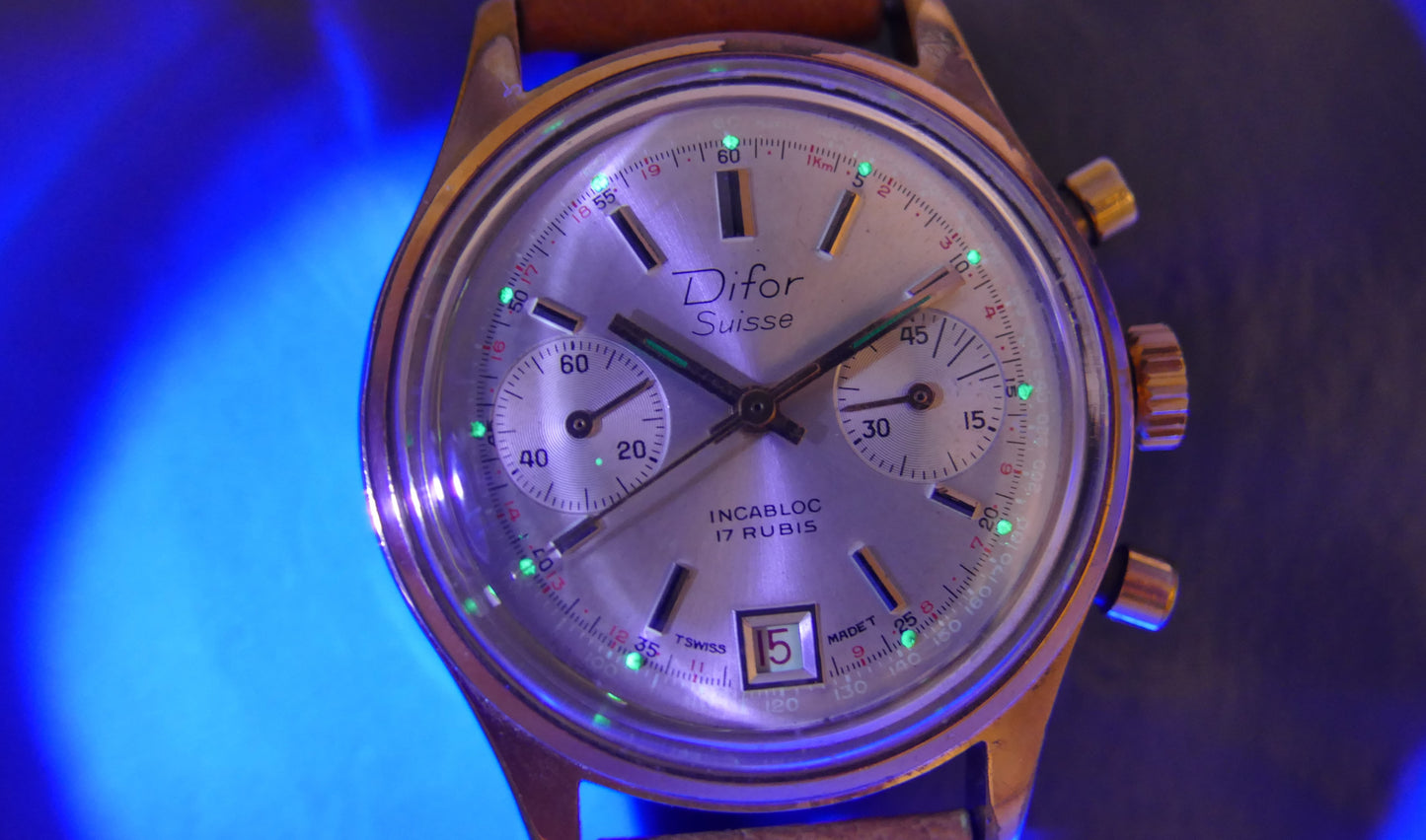 70s vintage watch mens Difor Suisse Chronograph Valjoux 7734 ref. 66.41.52