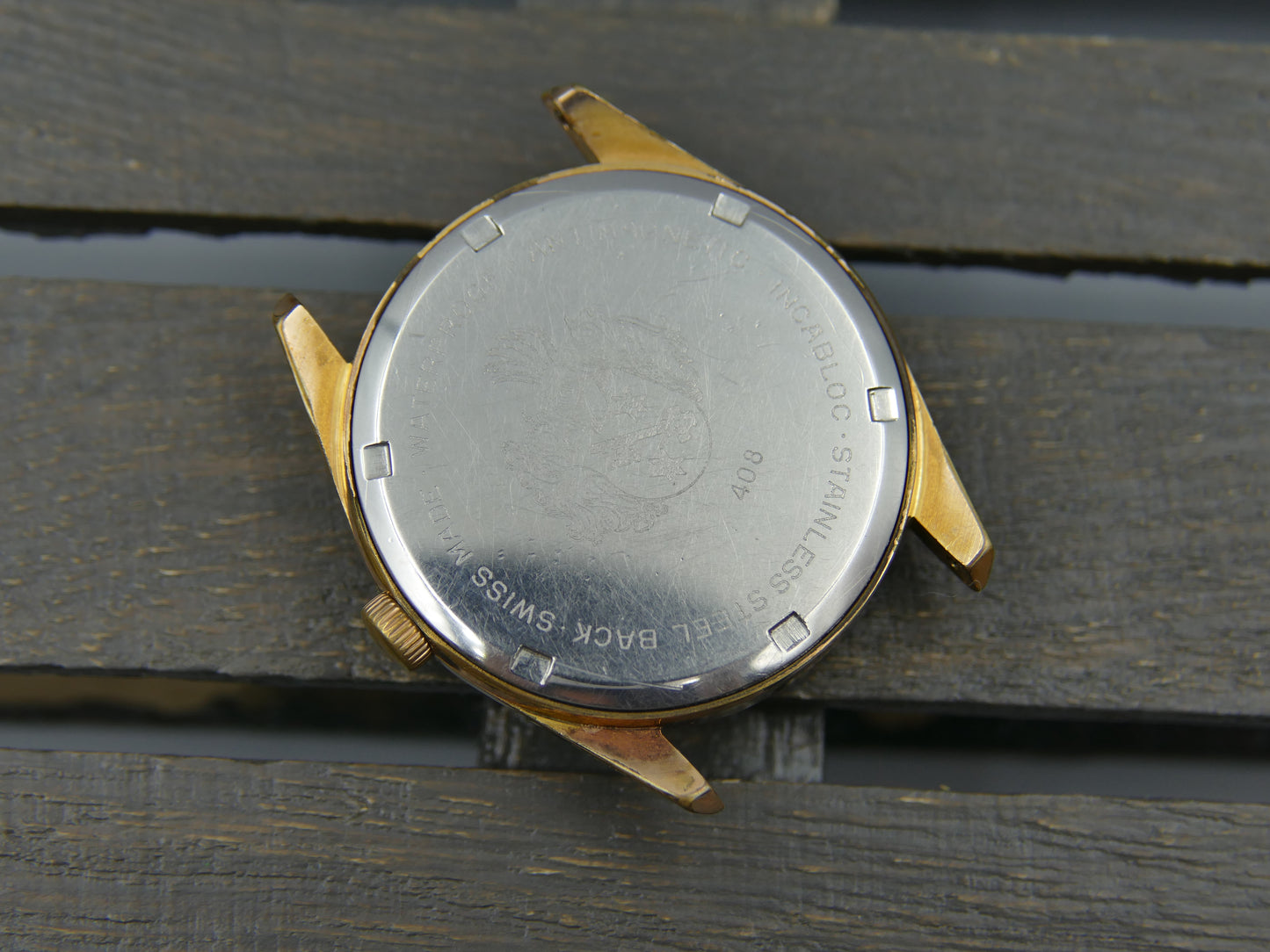 vintage watch mens swiss dress Monvis 408 gold pl