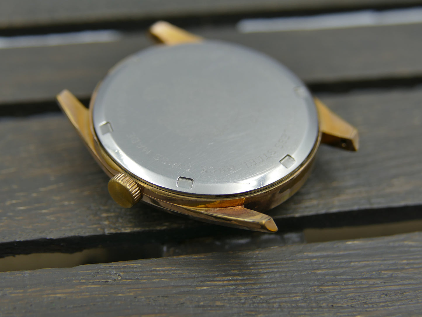 vintage watch mens swiss dress Monvis 408 gold pl