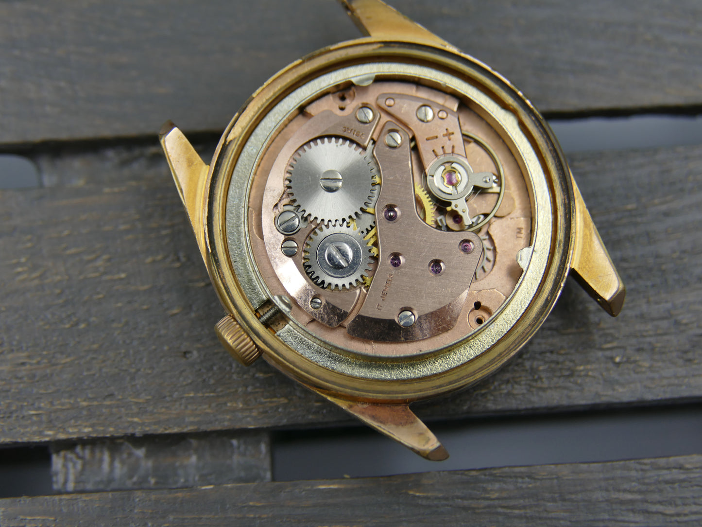 vintage watch mens swiss dress Monvis 408 gold pl