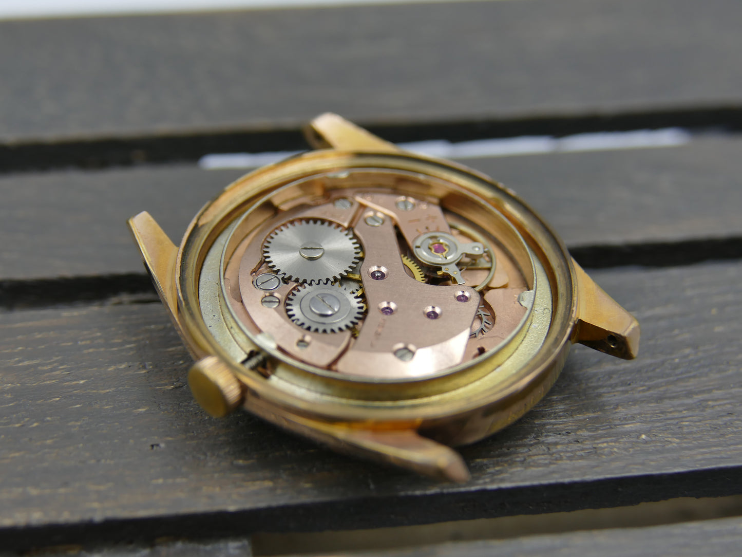 vintage watch mens swiss dress Monvis 408 gold pl