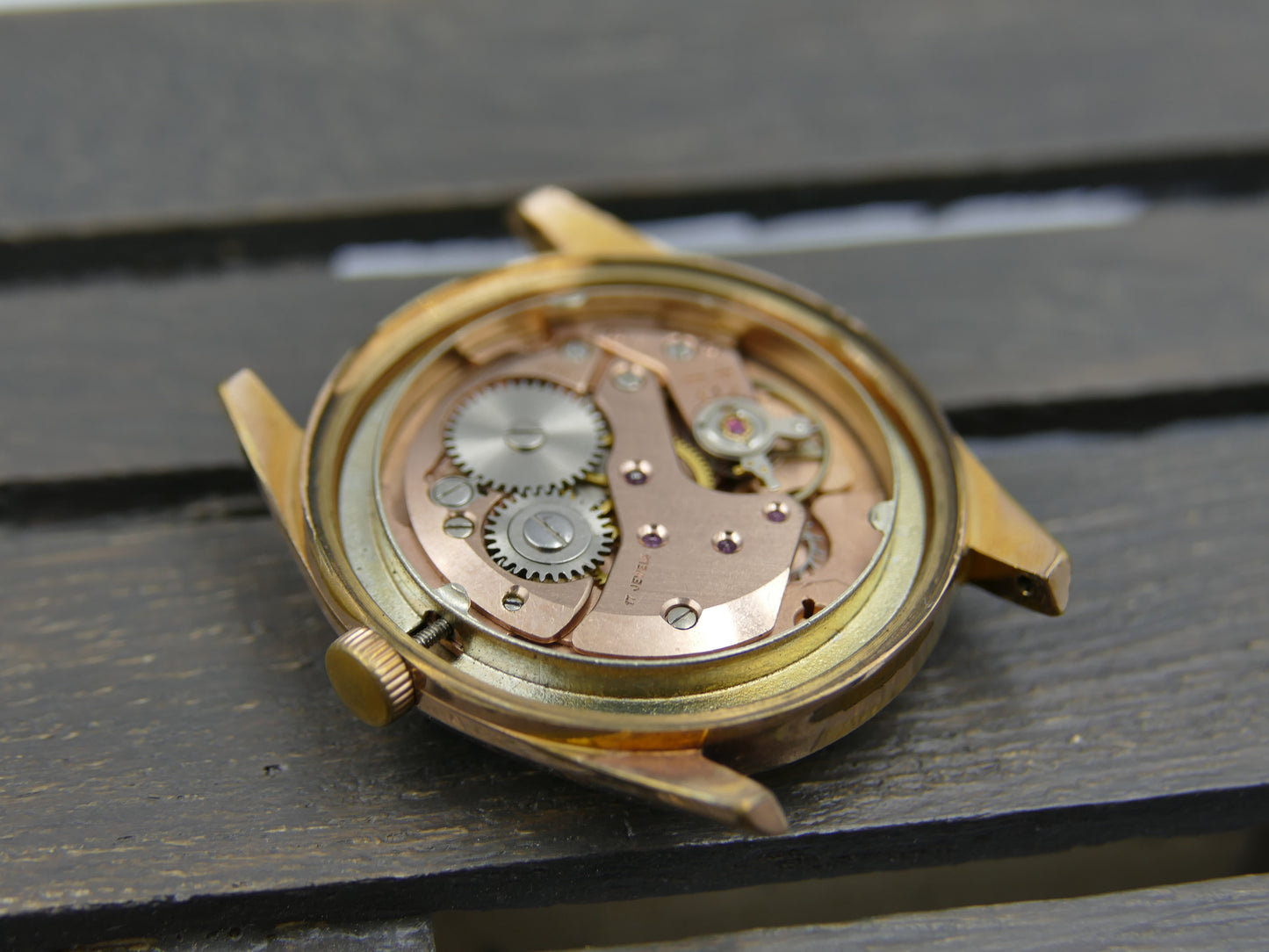 vintage watch mens swiss dress Monvis 408 gold pl