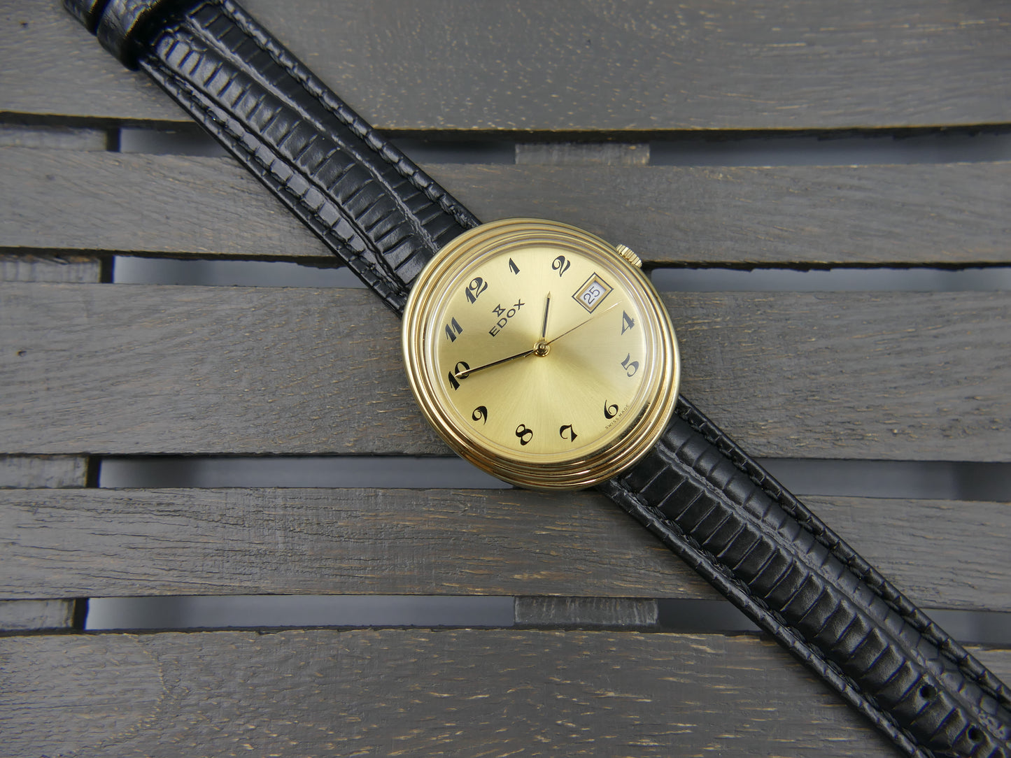 80's vintage watch mens Edox oval ref 32807-10 hand wind Cal. AS / ST 1950 / 51 N.O.S