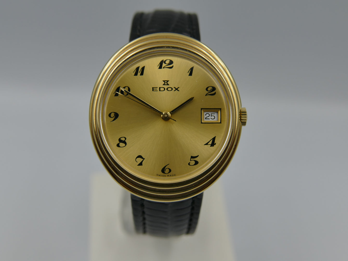 80's vintage watch mens Edox oval ref 32807-10 hand wind Cal. AS / ST 1950 / 51 N.O.S