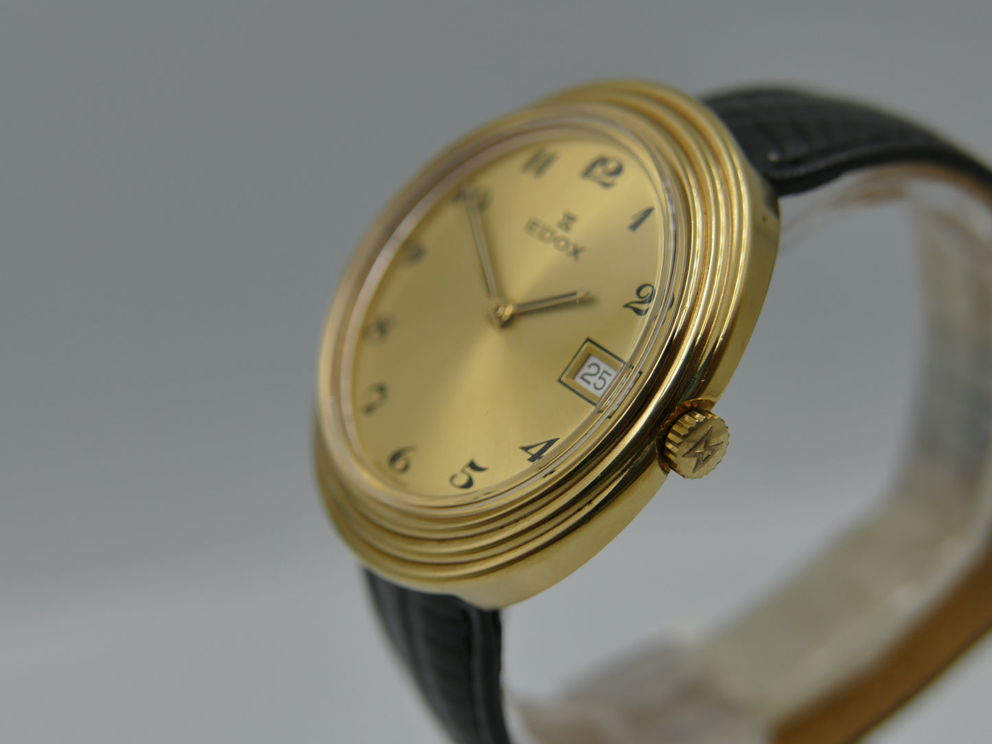 80's vintage watch mens Edox oval ref 32807-10 hand wind Cal. AS / ST 1950 / 51 N.O.S
