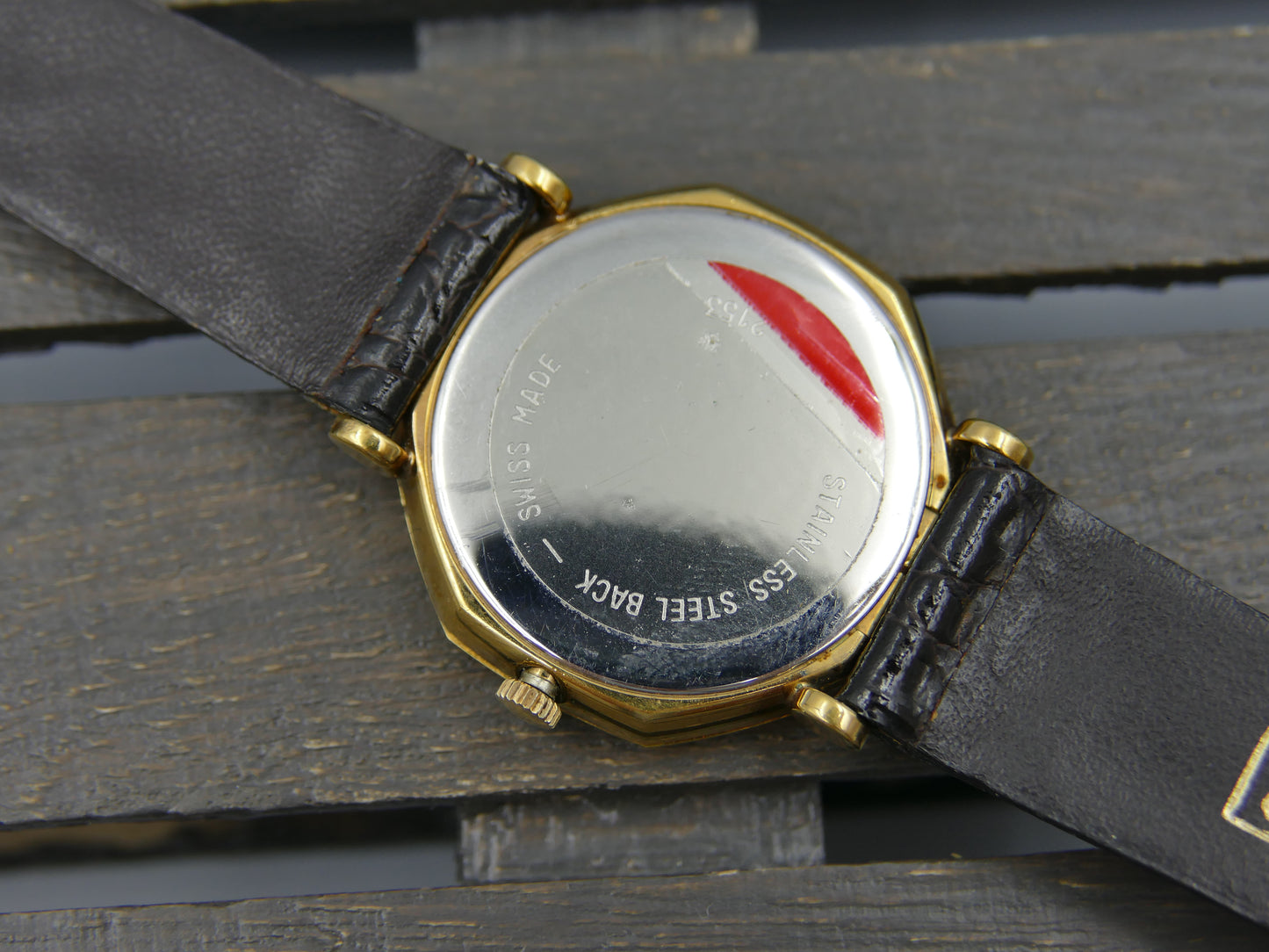 vintage watch mens swiss Axes extra thin Lapis Lazuli Peseux 7001 mint