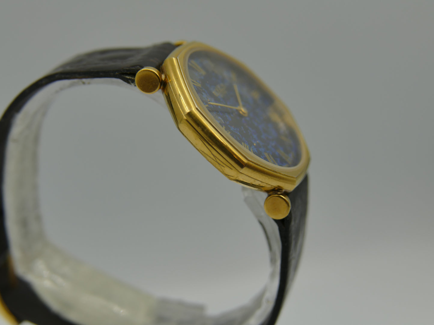 vintage watch mens swiss Axes extra thin Lapis Lazuli Peseux 7001 mint