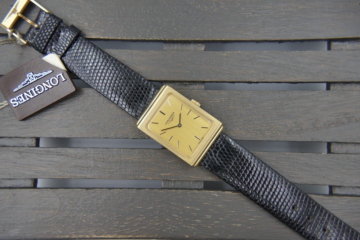 70s vintage watch mens Rectangular Dress tank Longines 5045.2 cal. L817.4 N.O.S