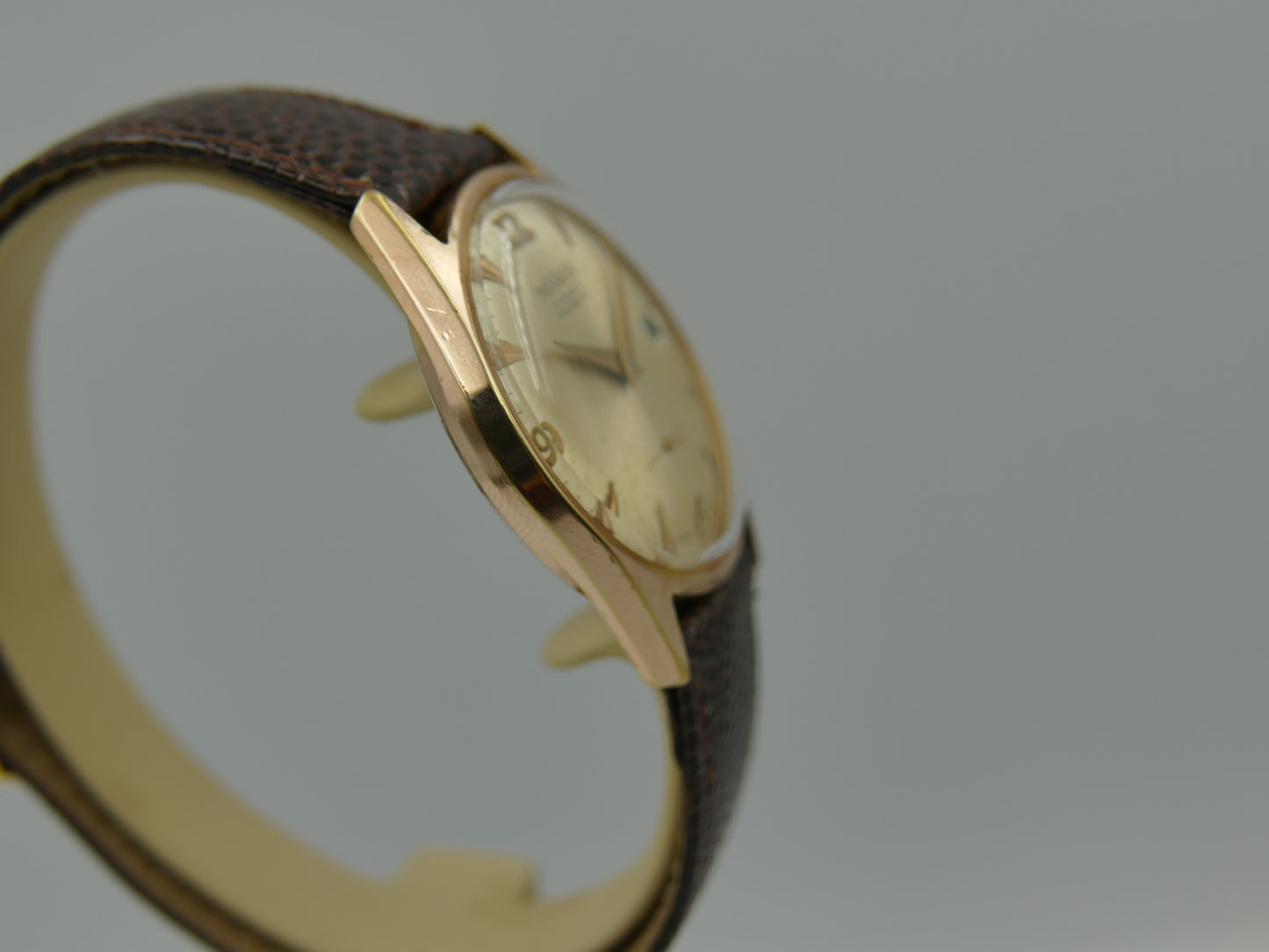 vintage watch mens swiss dress Monvis 408 gold pl