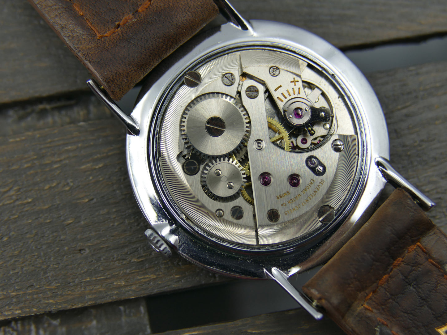 60's vintage watch mens Enicar Florence Ultrasonic cal. AR 1012 B linen dial N.O.S