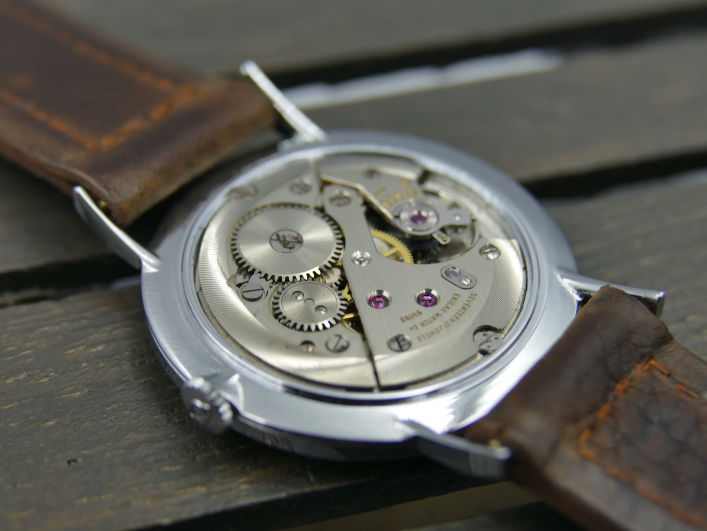 60's vintage watch mens Enicar Florence Ultrasonic cal. AR 1012 B linen dial N.O.S