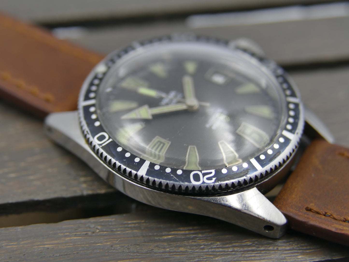 60's vintage watch mens Yema 660 feet SKIN DIVER ref 8755 Steel Pre superman 37mm