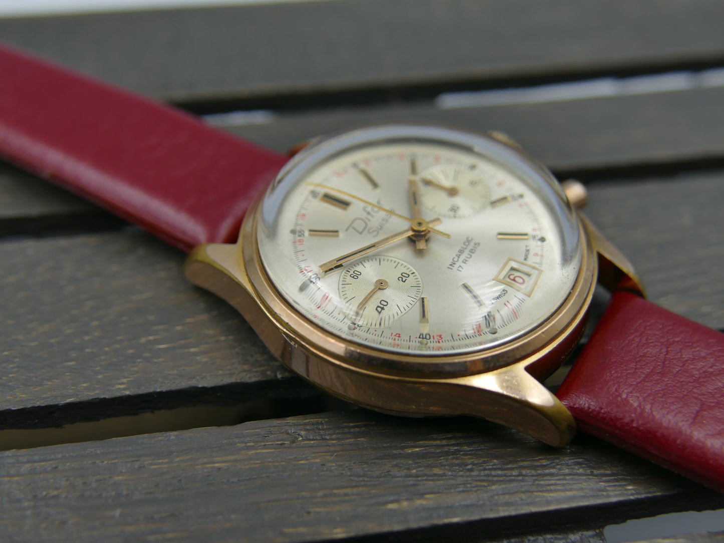 70s vintage watch mens Difor Suisse Chronograph Valjoux 7734 ref. 66.41.52