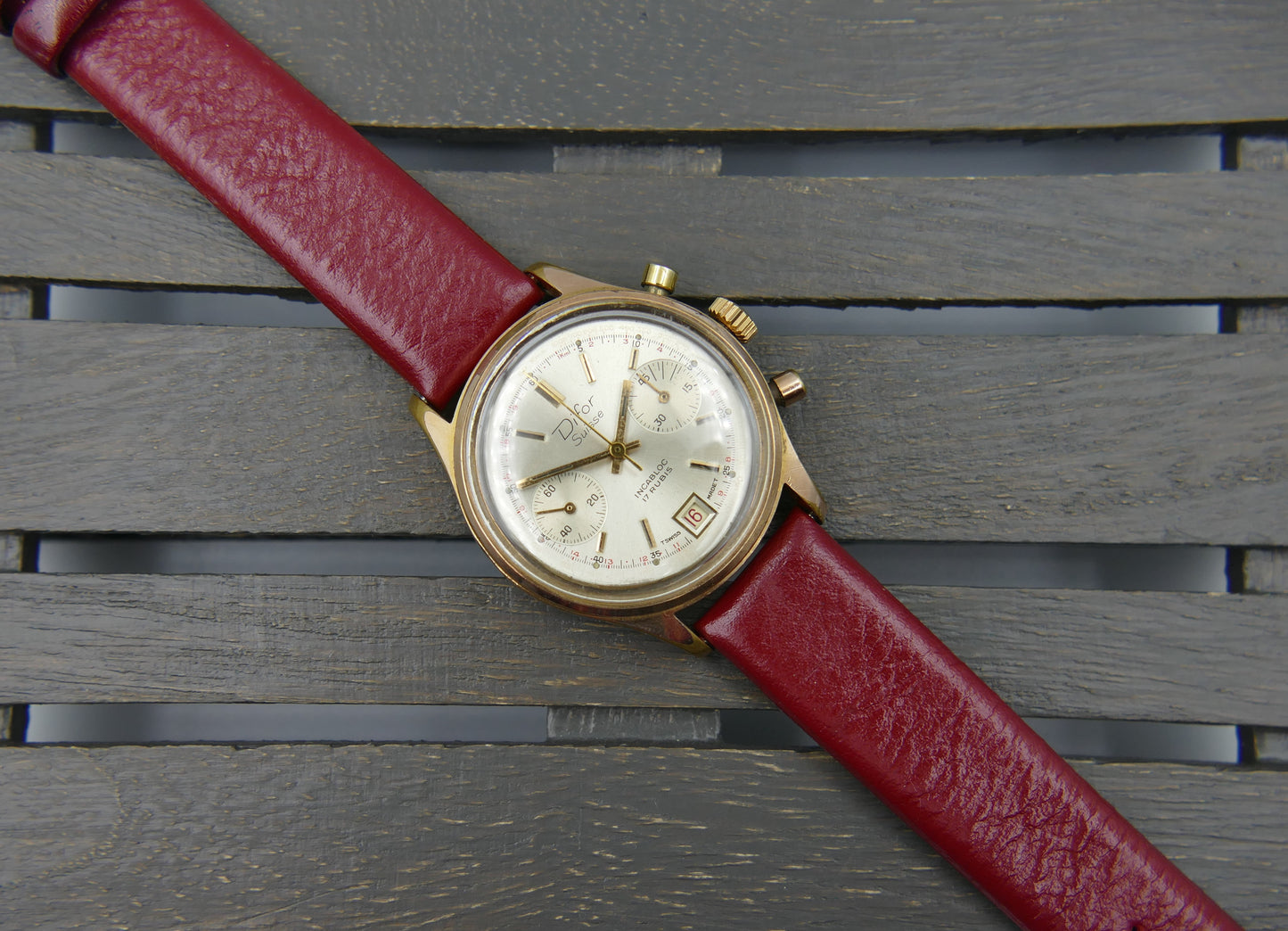 70s vintage watch mens Difor Suisse Chronograph Valjoux 7734 ref. 66.41.52