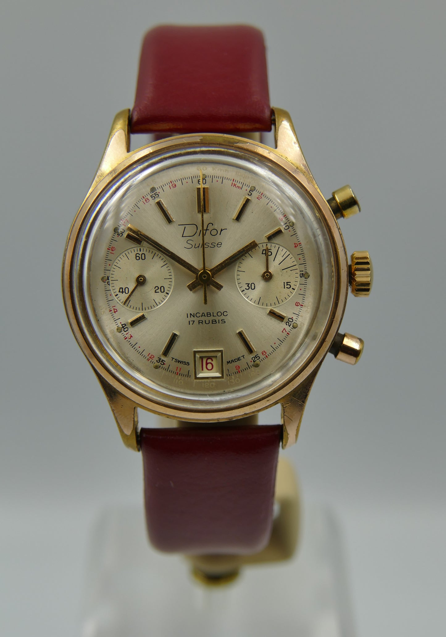 70s vintage watch mens Difor Suisse Chronograph Valjoux 7734 ref. 66.41.52