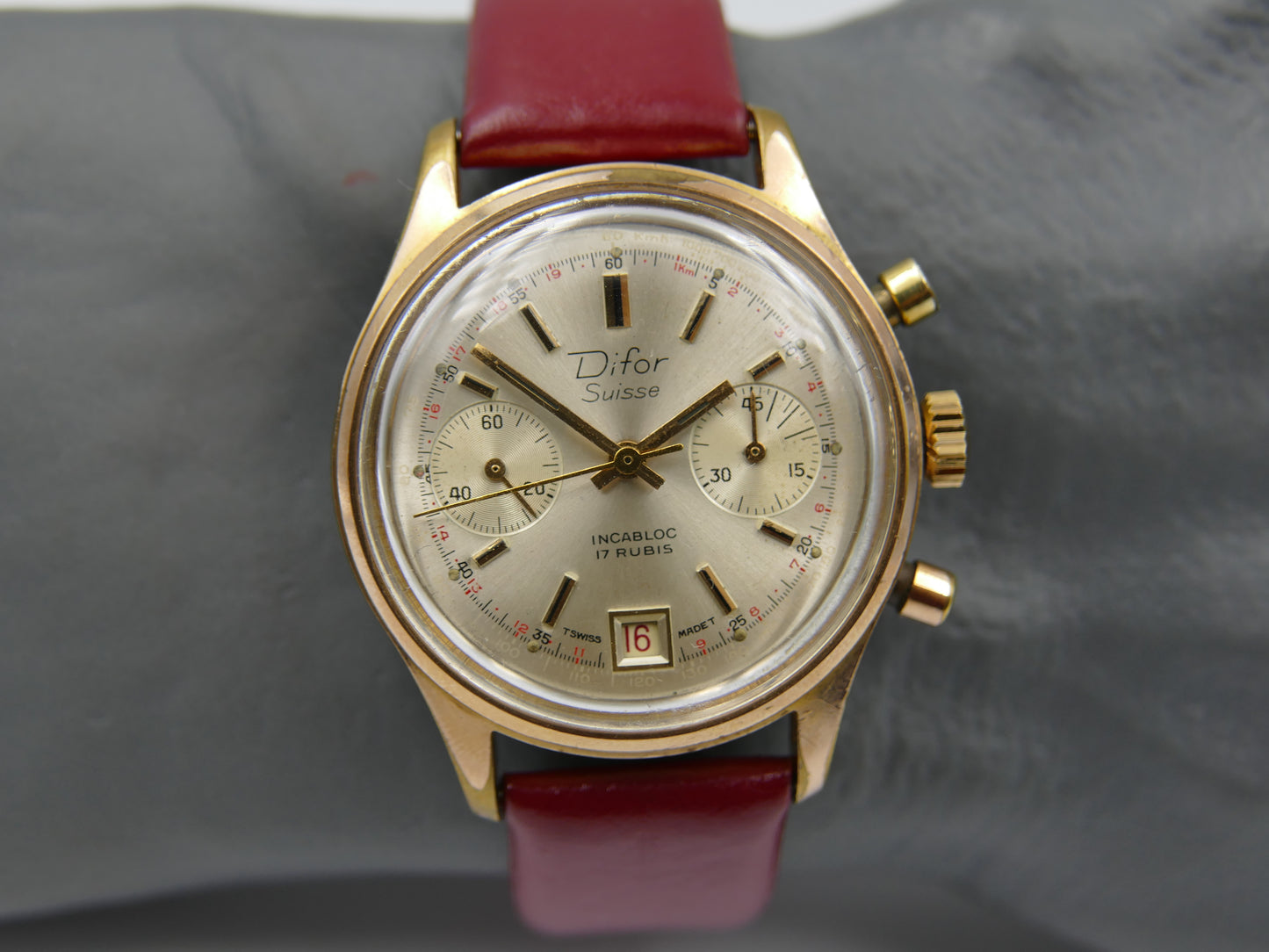 70s vintage watch mens Difor Suisse Chronograph Valjoux 7734 ref. 66.41.52