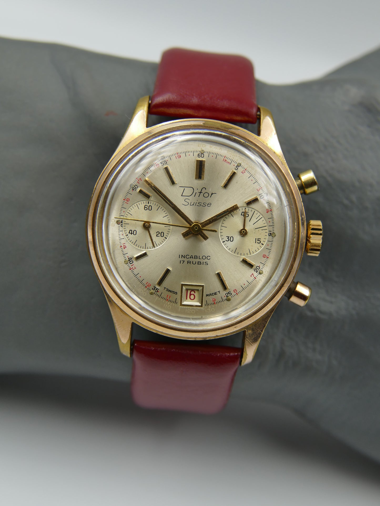 70s vintage watch mens Difor Suisse Chronograph Valjoux 7734 ref. 66.41.52