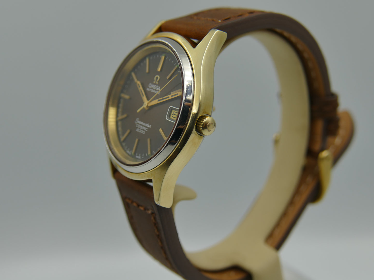 70s vintage watch mens big Omega Seamaster Cosmic 2000 ref 166.128 automatic 1012 Brown Spider Dial 38mm