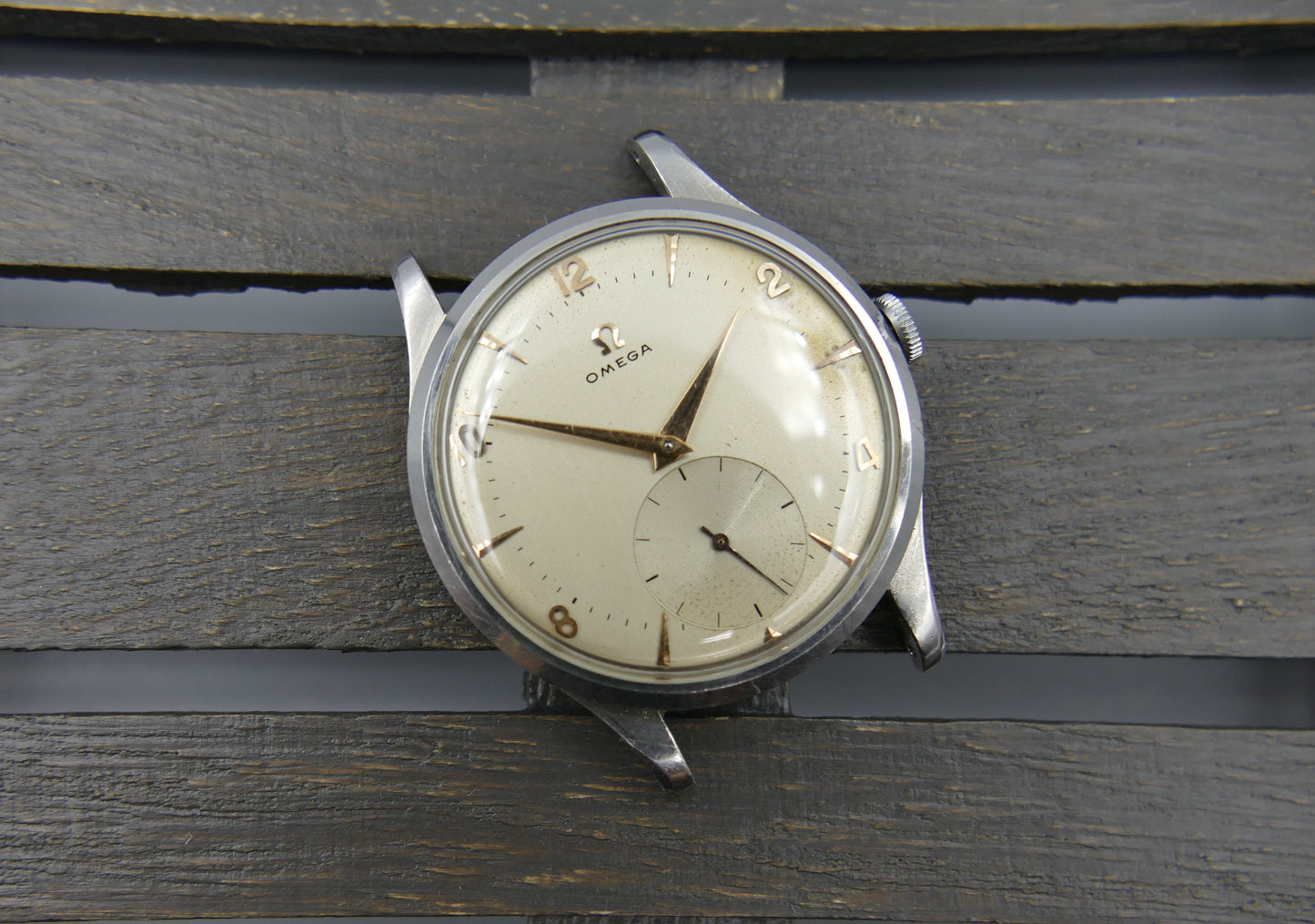 50s vintage watch mens Omega jumbo calatrava ref 2609 12 hand wind 266 37mm
