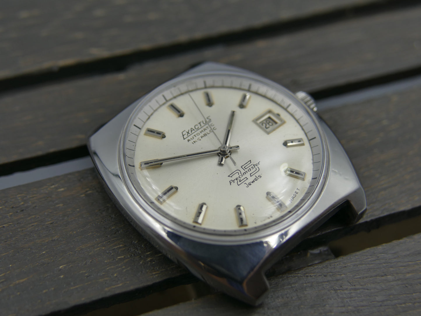 70s vintage watch mens diver compressor case Exactus precimaster automatic ETA 2472 serviced