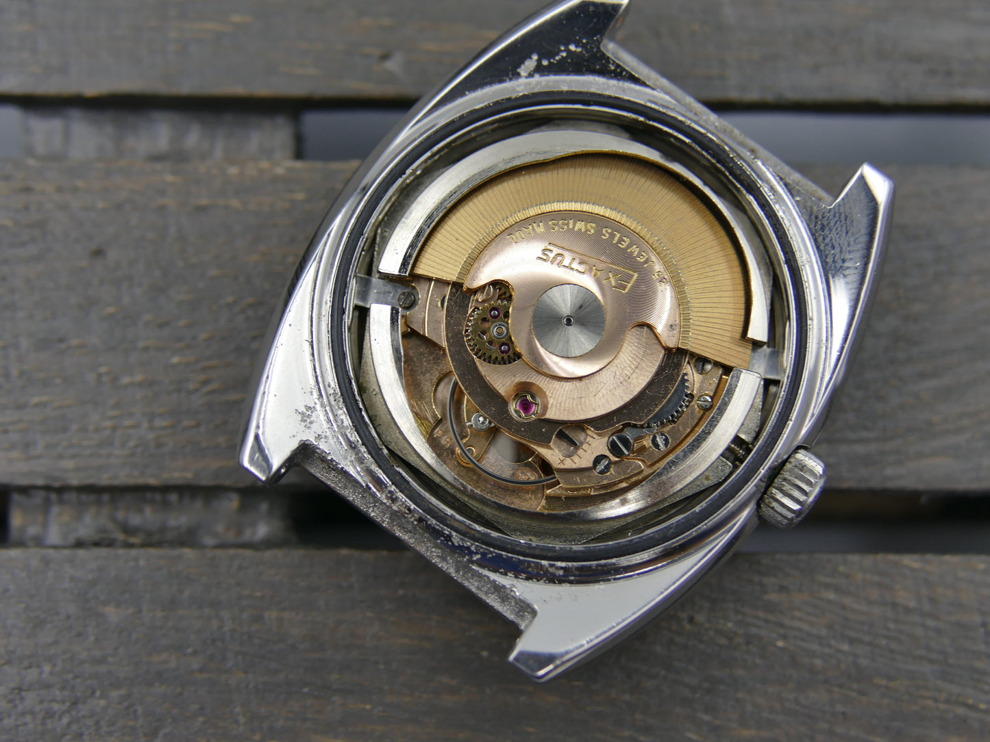 70s vintage watch mens diver compressor case Exactus precimaster automatic ETA 2472 serviced