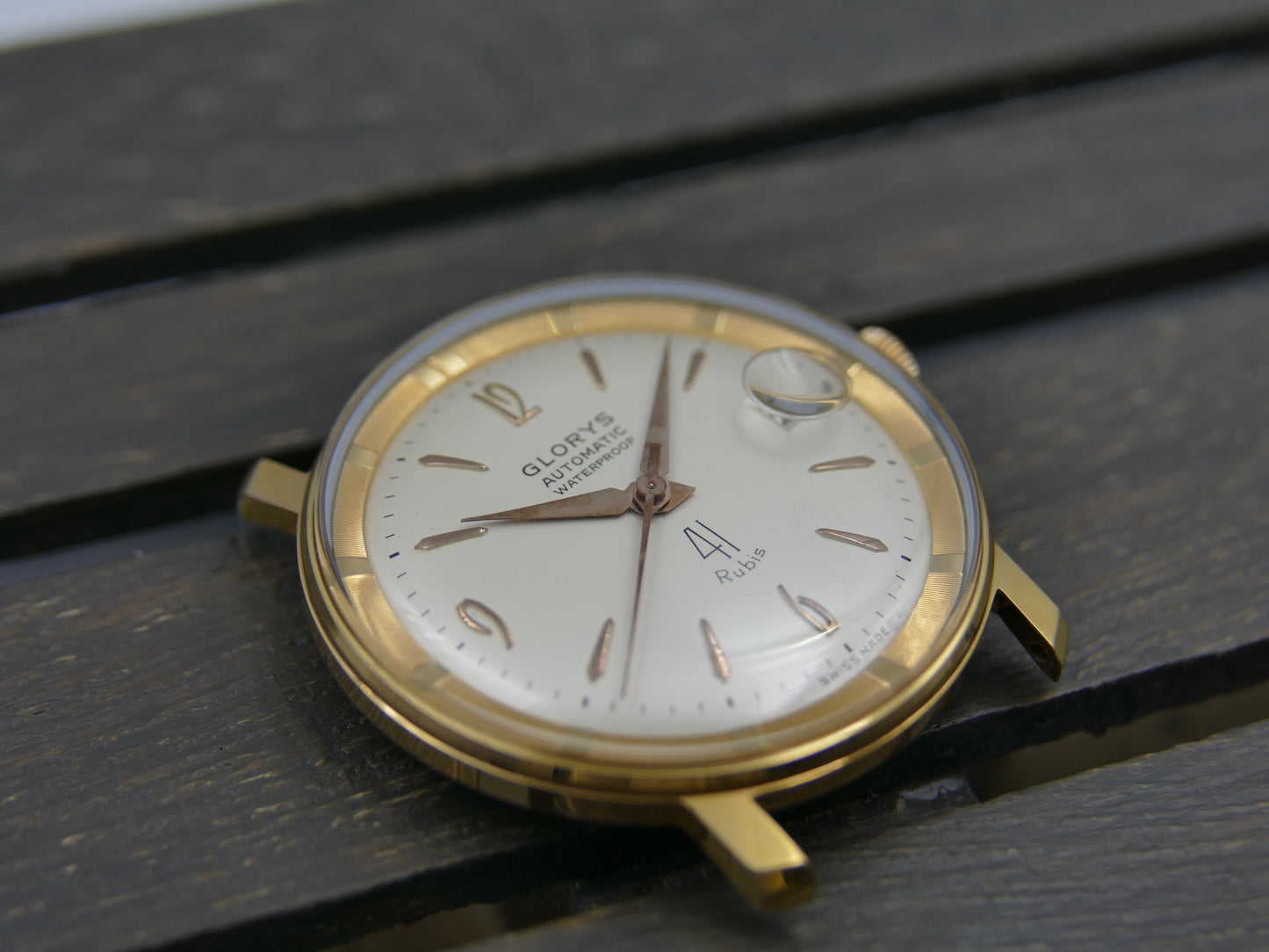 60s vintage watch mens swiss Glorys automatic 41 jewels ETA 2452 NOS serviced