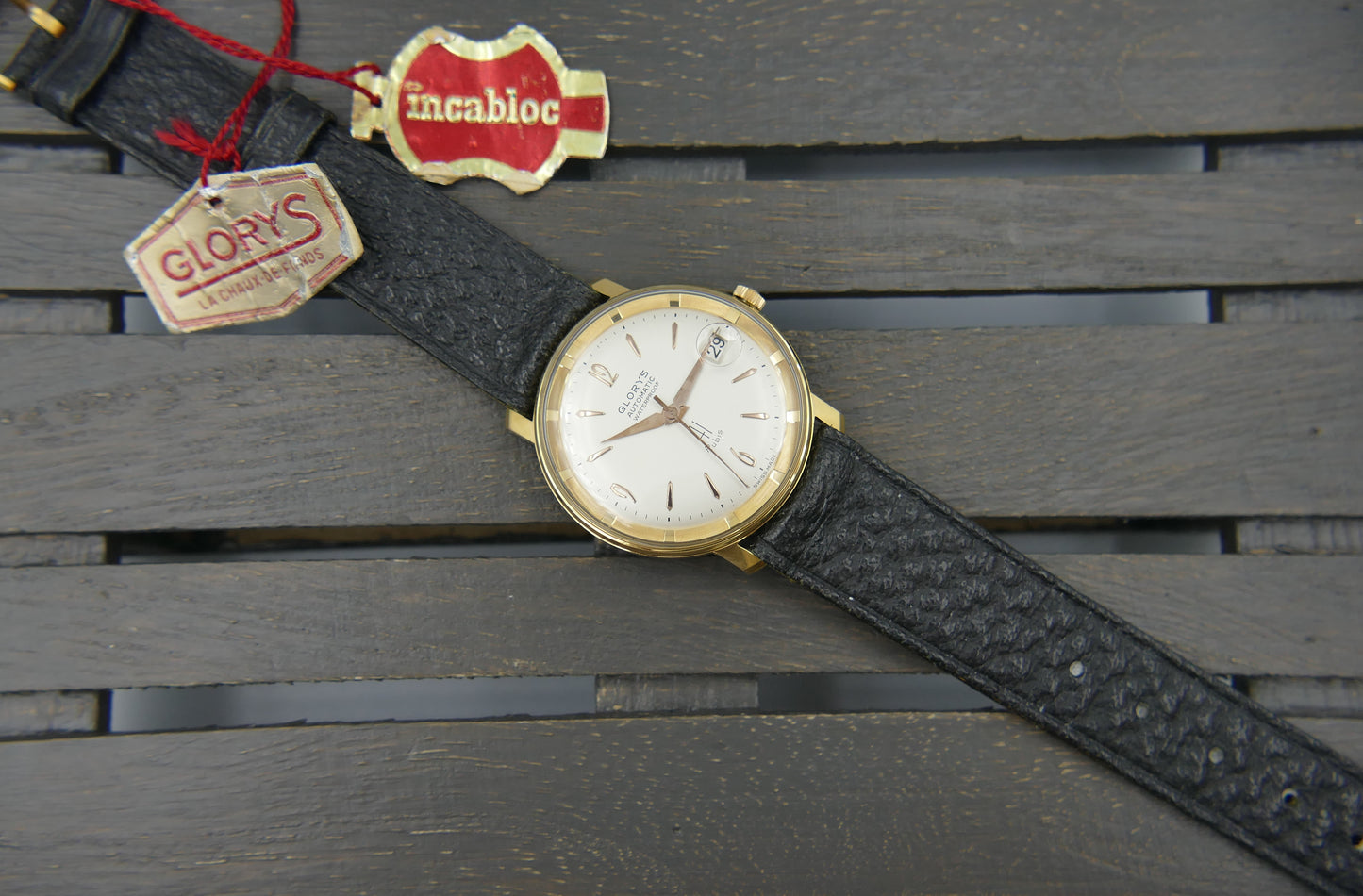 60s vintage watch mens swiss Glorys automatic 41 jewels ETA 2452 NOS serviced