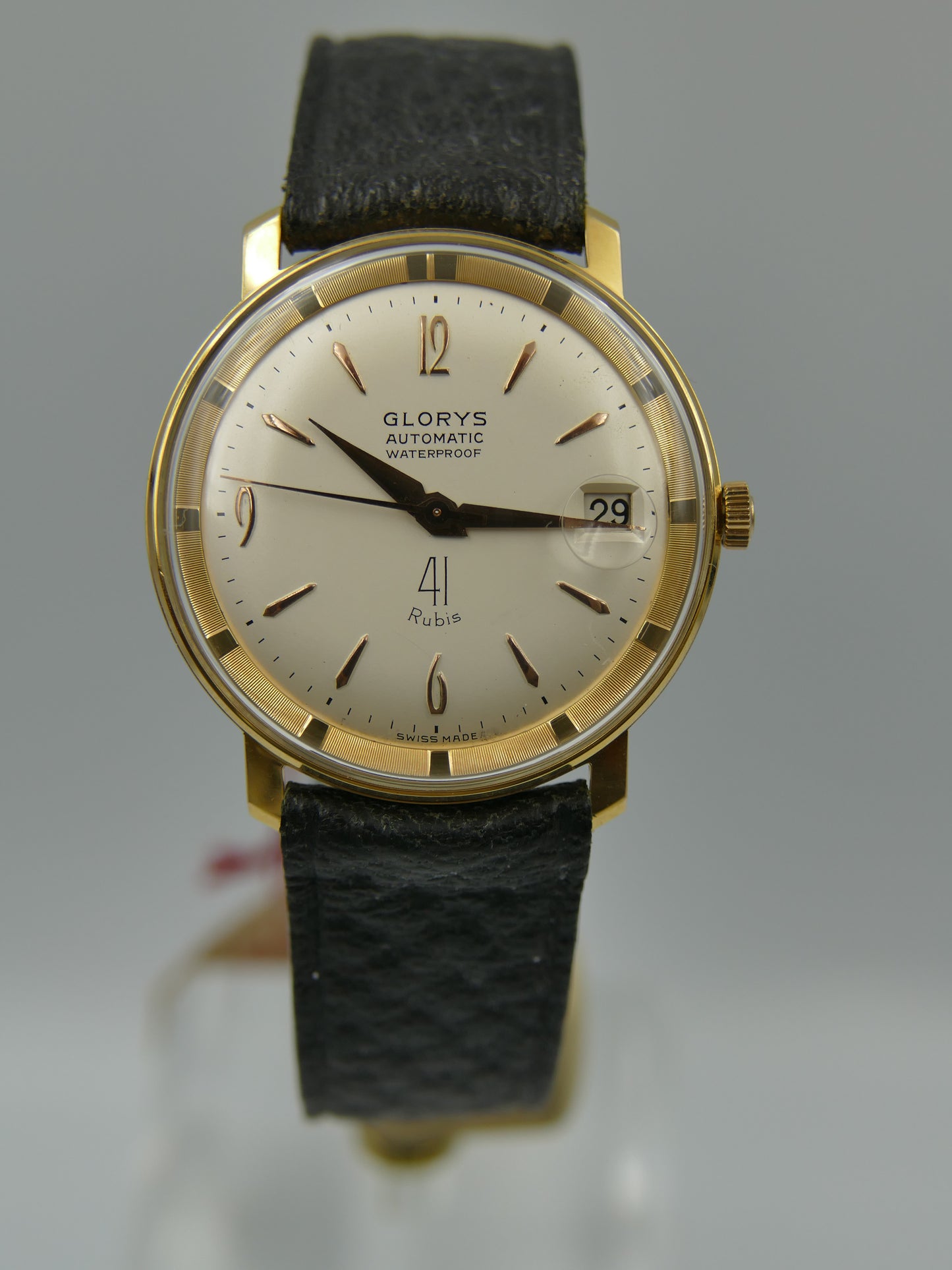 60s vintage watch mens swiss Glorys automatic 41 jewels ETA 2452 NOS serviced