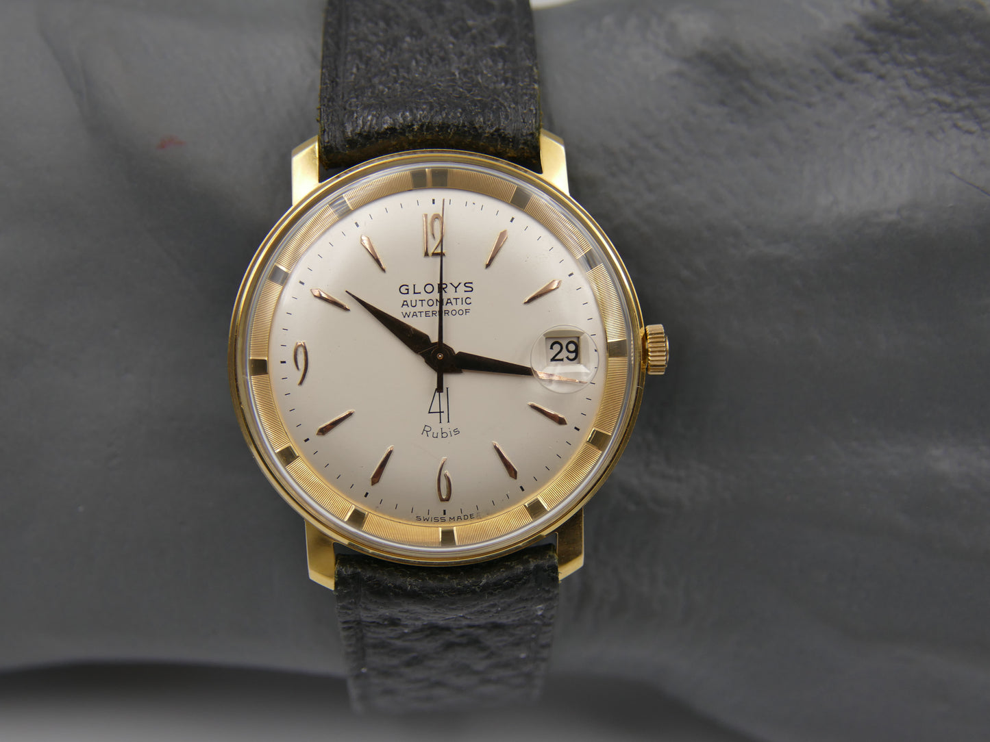 60s vintage watch mens swiss Glorys automatic 41 jewels ETA 2452 NOS serviced