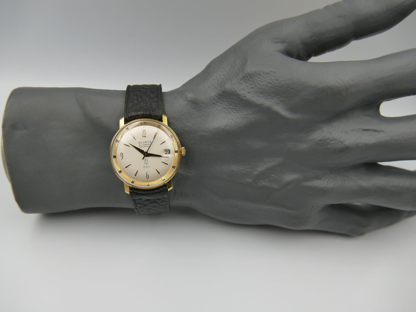 60s vintage watch mens swiss Glorys automatic 41 jewels ETA 2452 NOS serviced