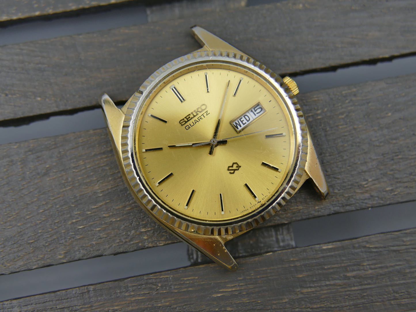 vintage watch mens Seiko SQ quartz president gold pl