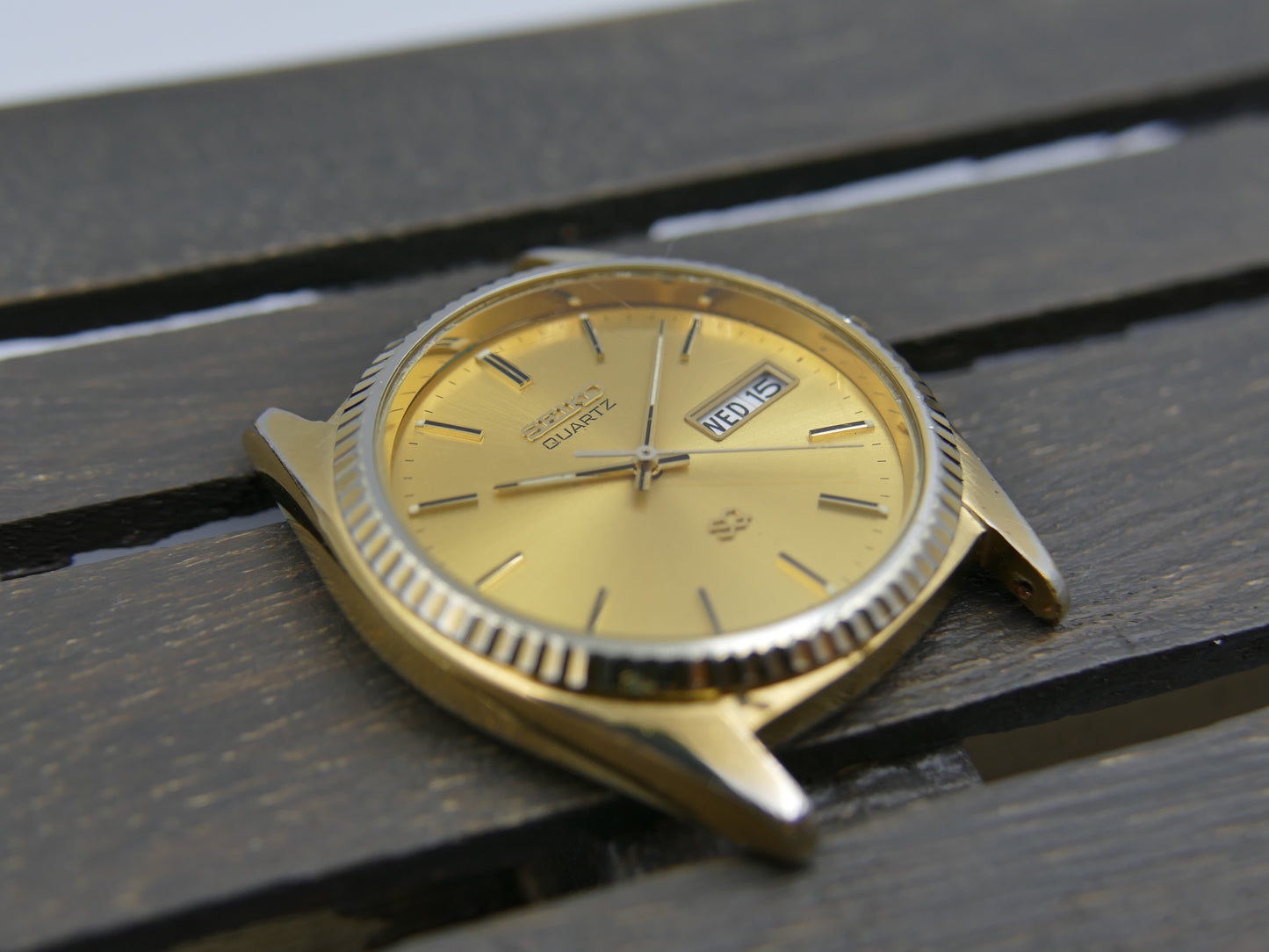 vintage watch mens Seiko SQ quartz president gold pl