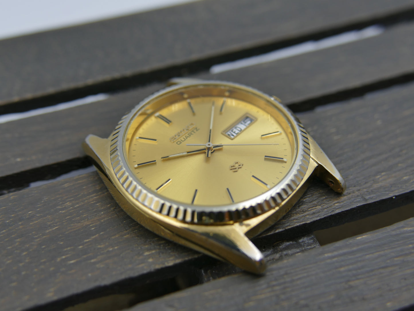 vintage watch mens Seiko SQ quartz president gold pl