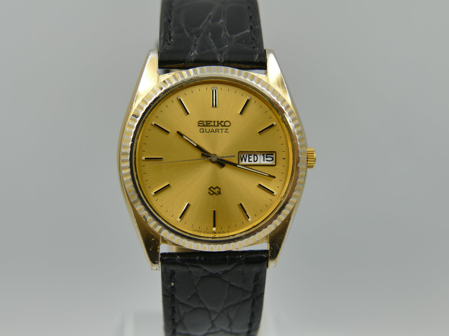 vintage watch mens Seiko SQ quartz president gold pl