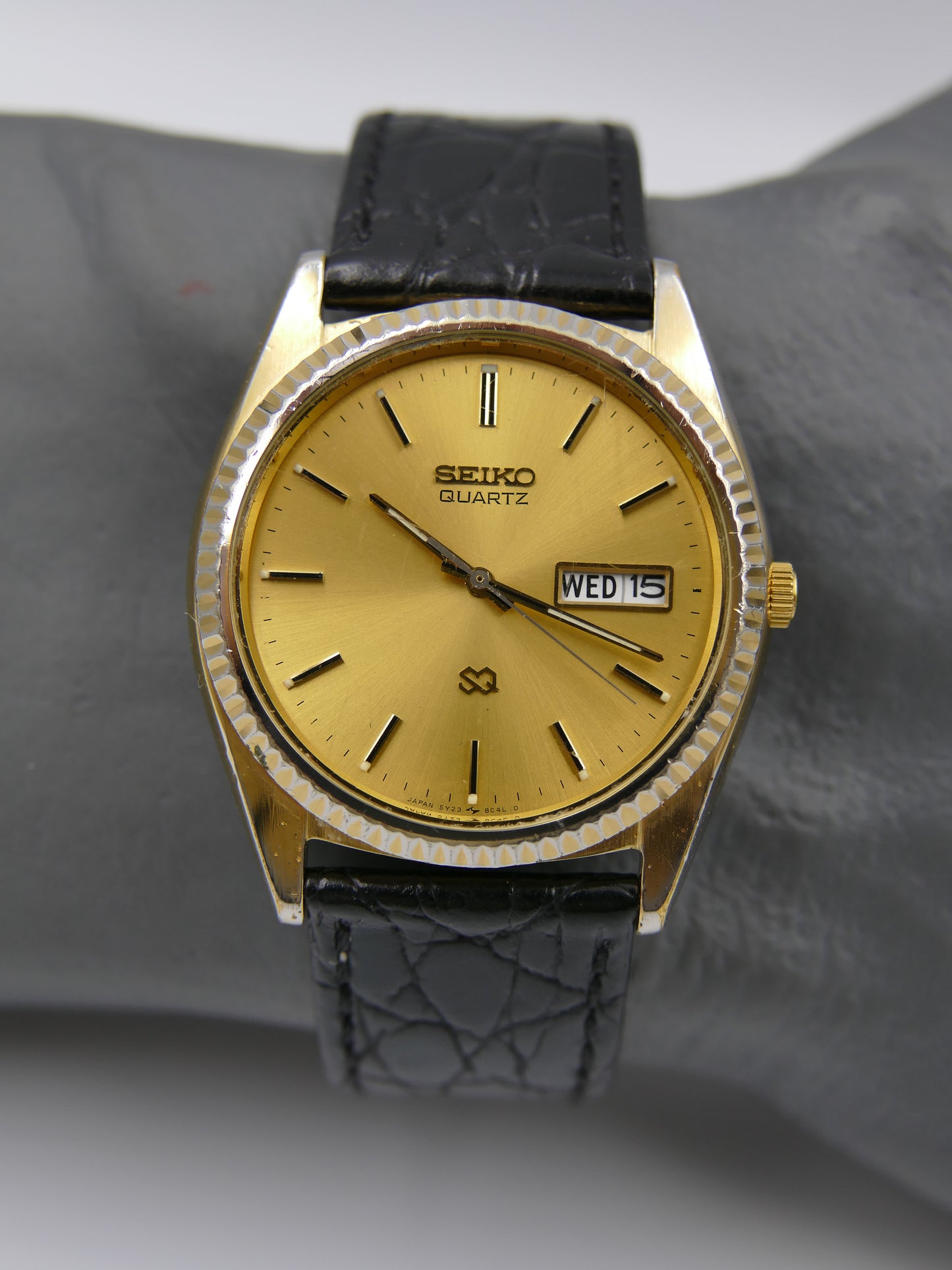 vintage watch mens Seiko SQ quartz president gold pl