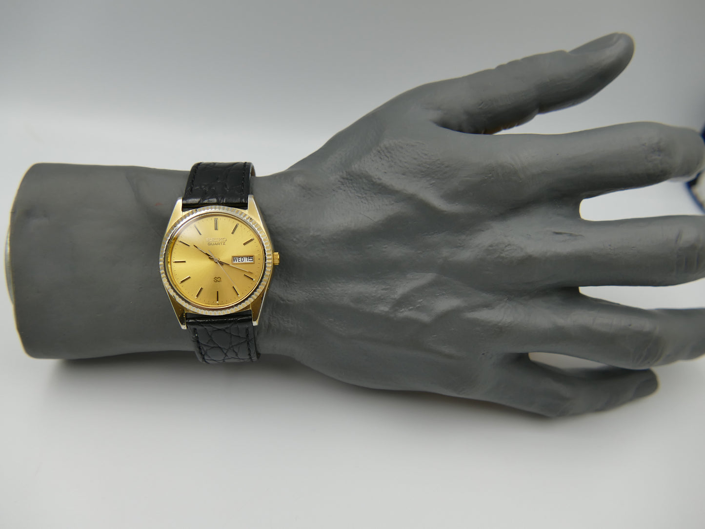 vintage watch mens Seiko SQ quartz president gold pl
