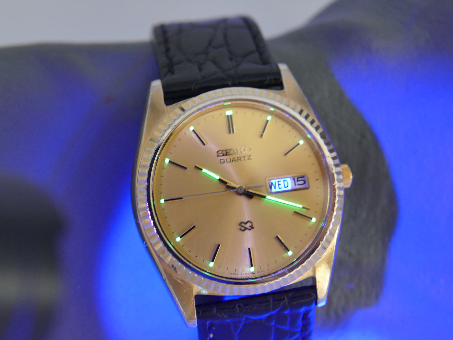 vintage watch mens Seiko SQ quartz president gold pl